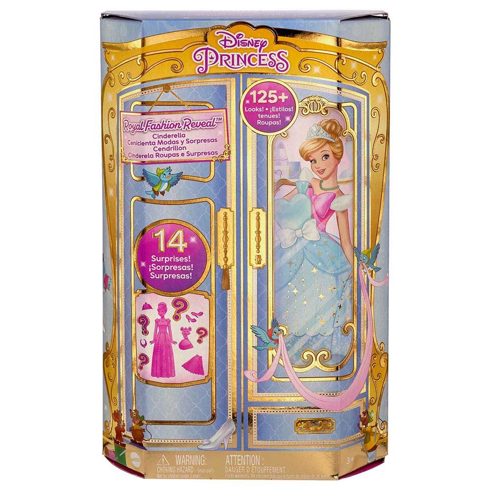 Mattel Games - Disney Princess Fashion Doll & Fashion Surprise - Cinderella - 14pcs