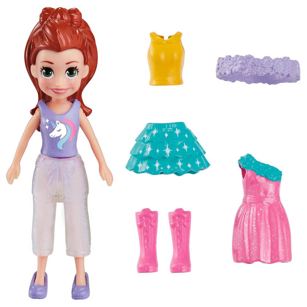 Mattel Games - Polly Pocket Dolls & 5 Accessories 1pc - 3-Inch - Style May Vary