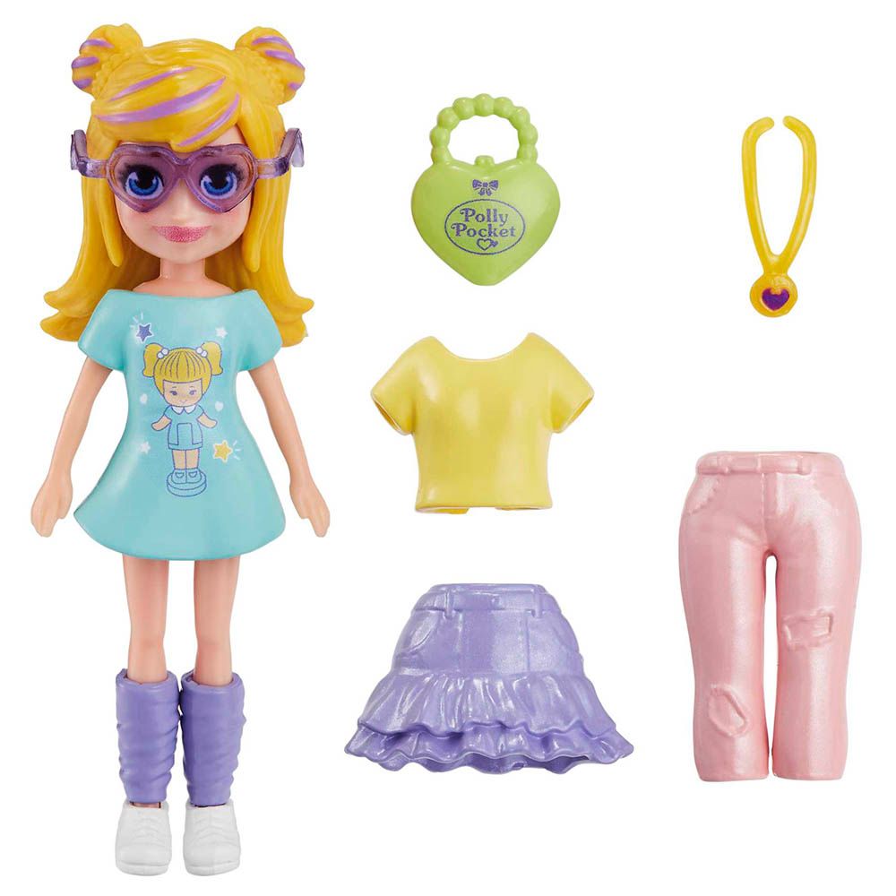 Mattel Games - Polly Pocket Dolls & 5 Accessories 1pc - 3-Inch - Style May Vary