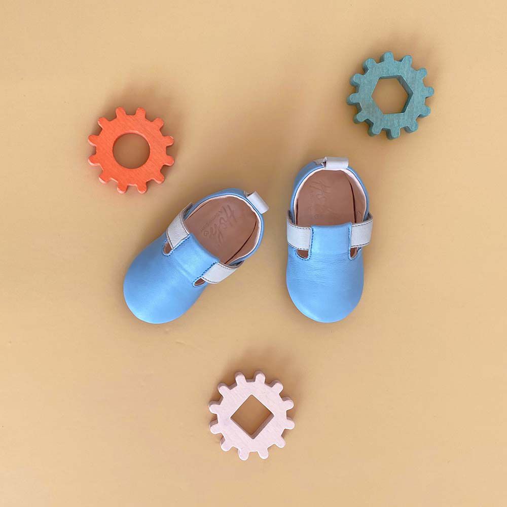 Hob - Neil Soft Sole Double Strap Shoes - Sky Blue/Beige