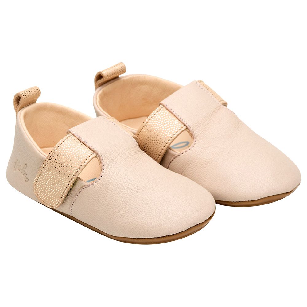 Hob - Neil Soft Sole Double Strap Shoes - Pale Pink/Sparkles