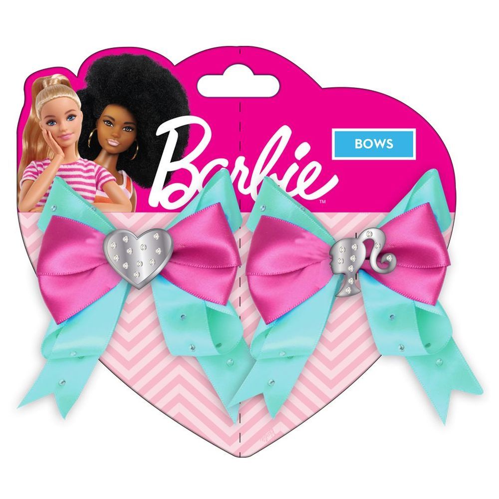 Barbie - Girls Hair Bow Clips - 2pcs