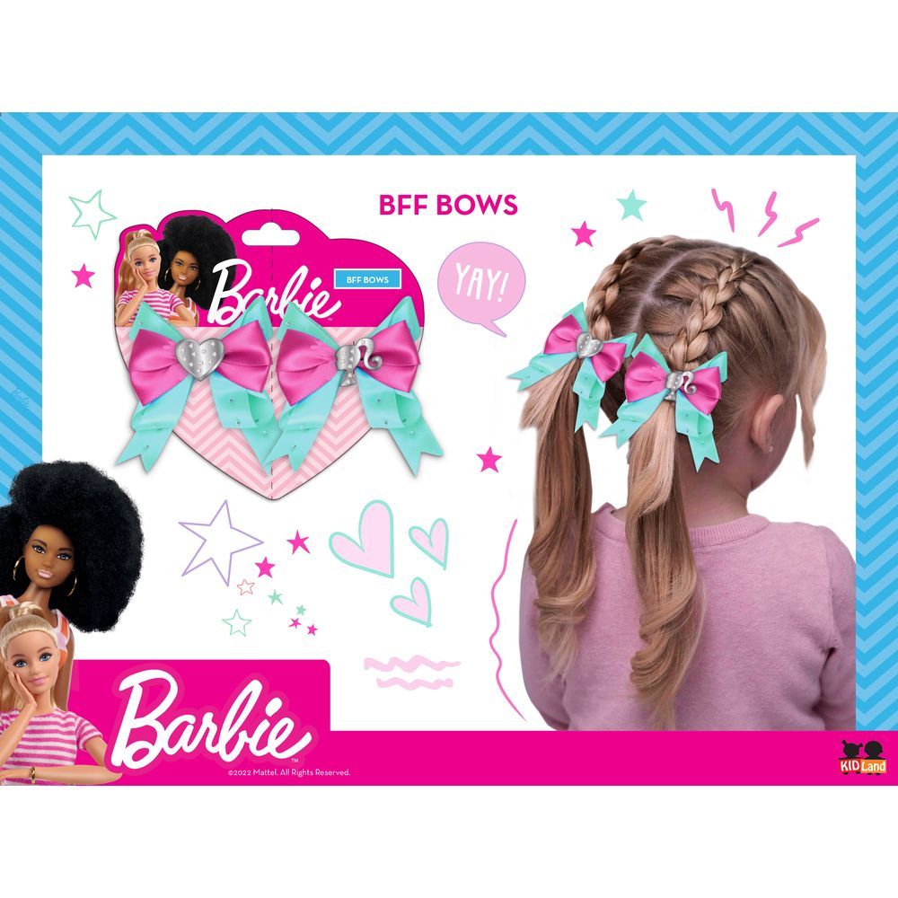 Barbie - Girls Hair Bow Clips - 2pcs