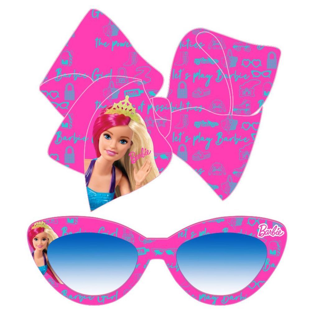 Barbie - Girls Hair Bow Clips With Sunglasess