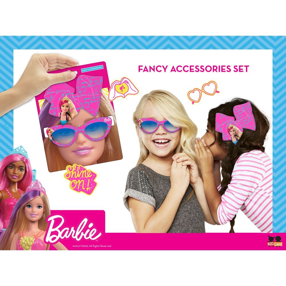 Barbie - Girls Hair Bow Clips With Sunglasess