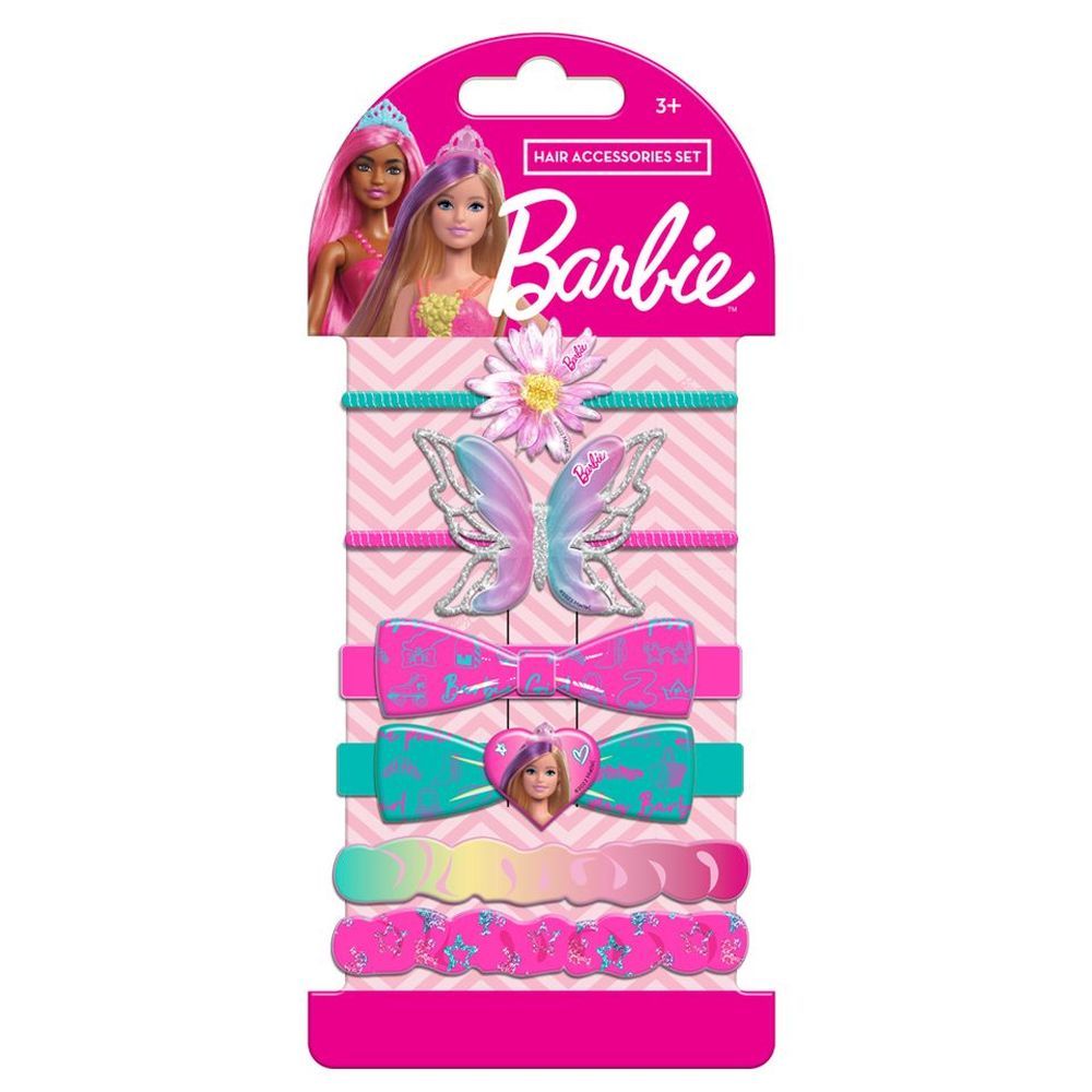 Barbie - Girls Hair Accessories Set - 6pcs