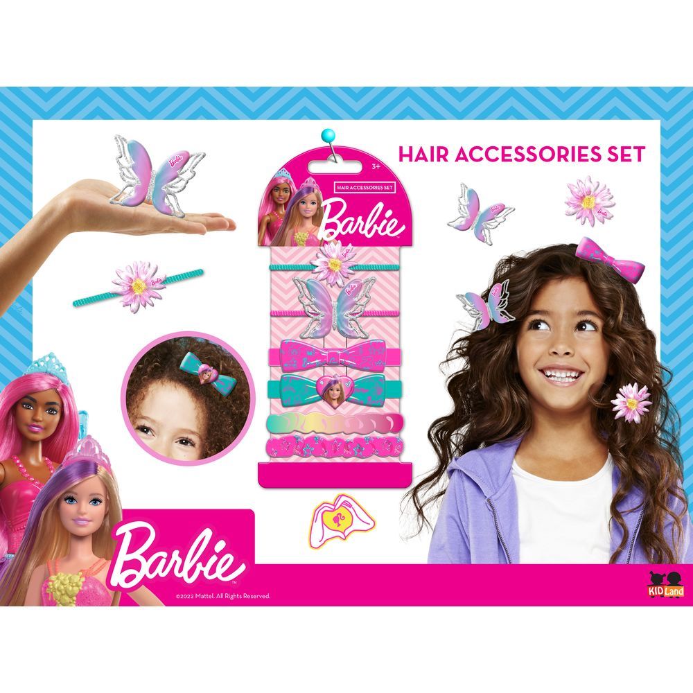 Barbie - Girls Hair Accessories Set - 6pcs