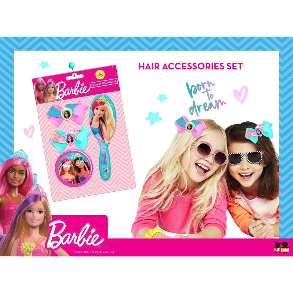 Barbie - Girls Hair Accessories Set – 4pcs