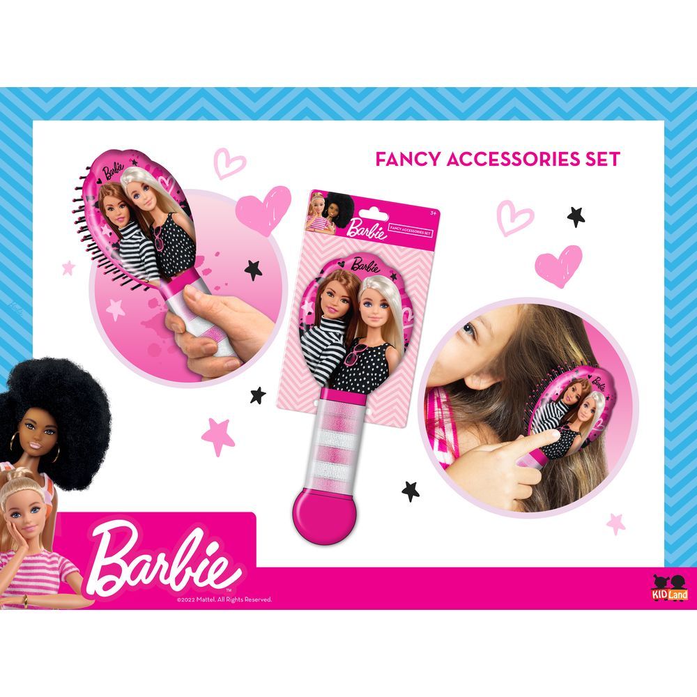 Barbie - Girls Hair Brush With Woolen Coils