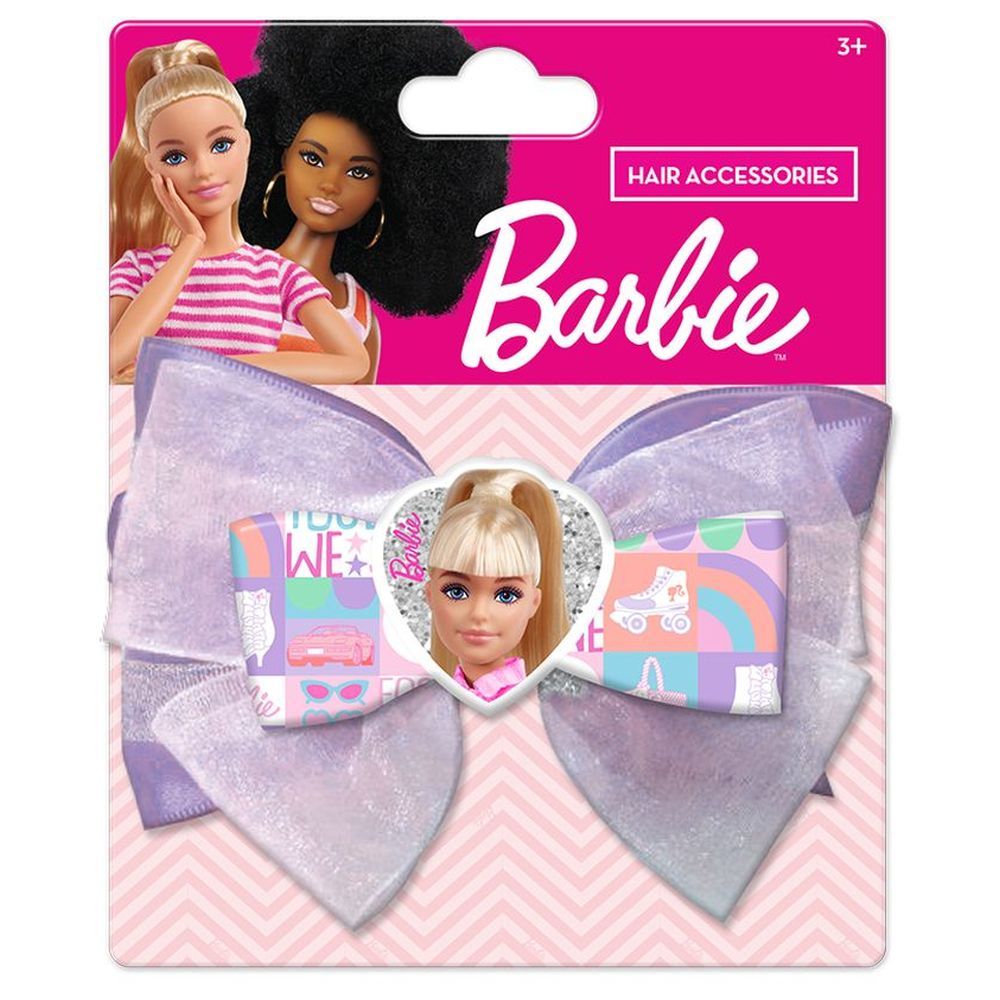 Barbie - Girls Hair Bow - Purple