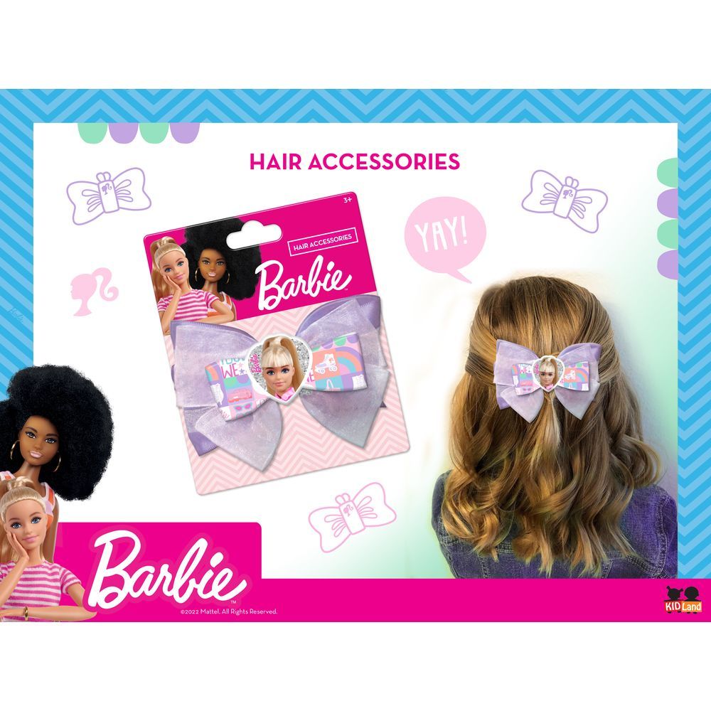 Barbie - Girls Hair Bow - Purple