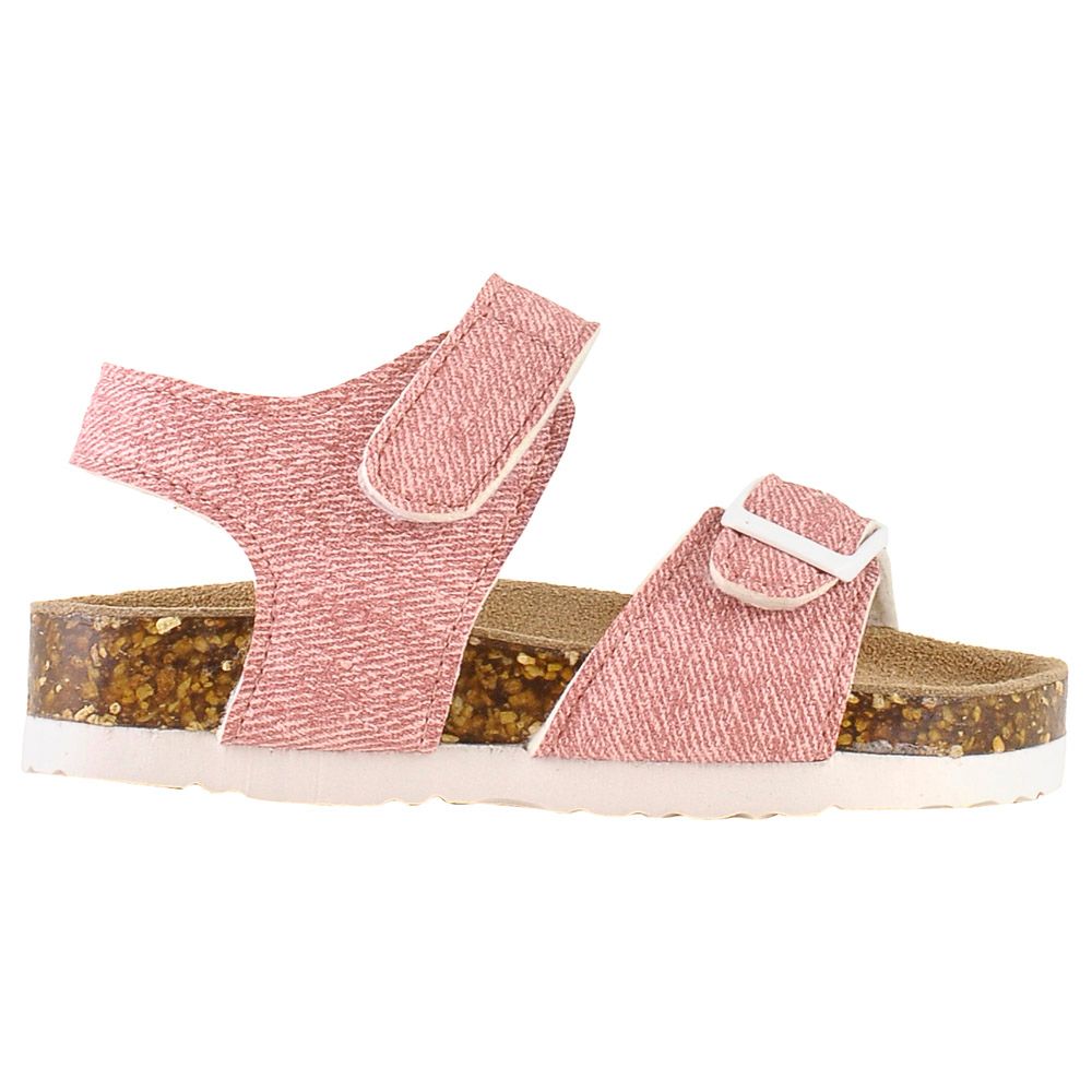 Colors of California - Denim Look Baby Sandal - Pink