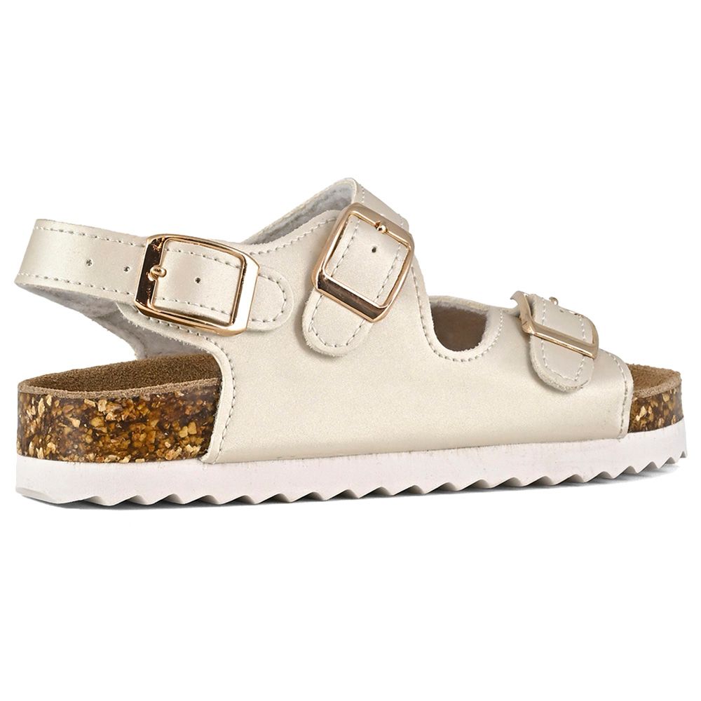 Colors of California - Three Buckles Girl's Sandal - Natural