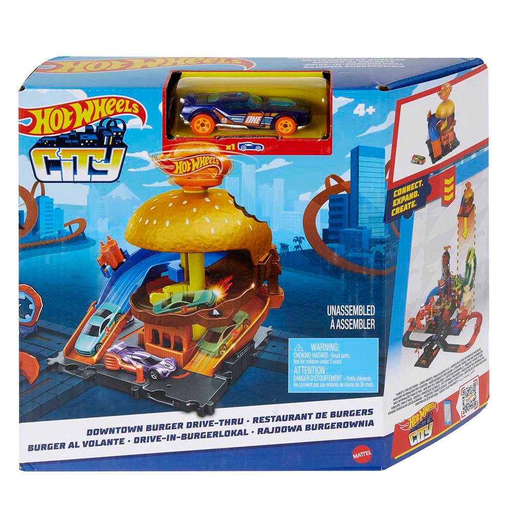 Hot Wheels - City Downtown Burger Blitz Drive-Thru Playset