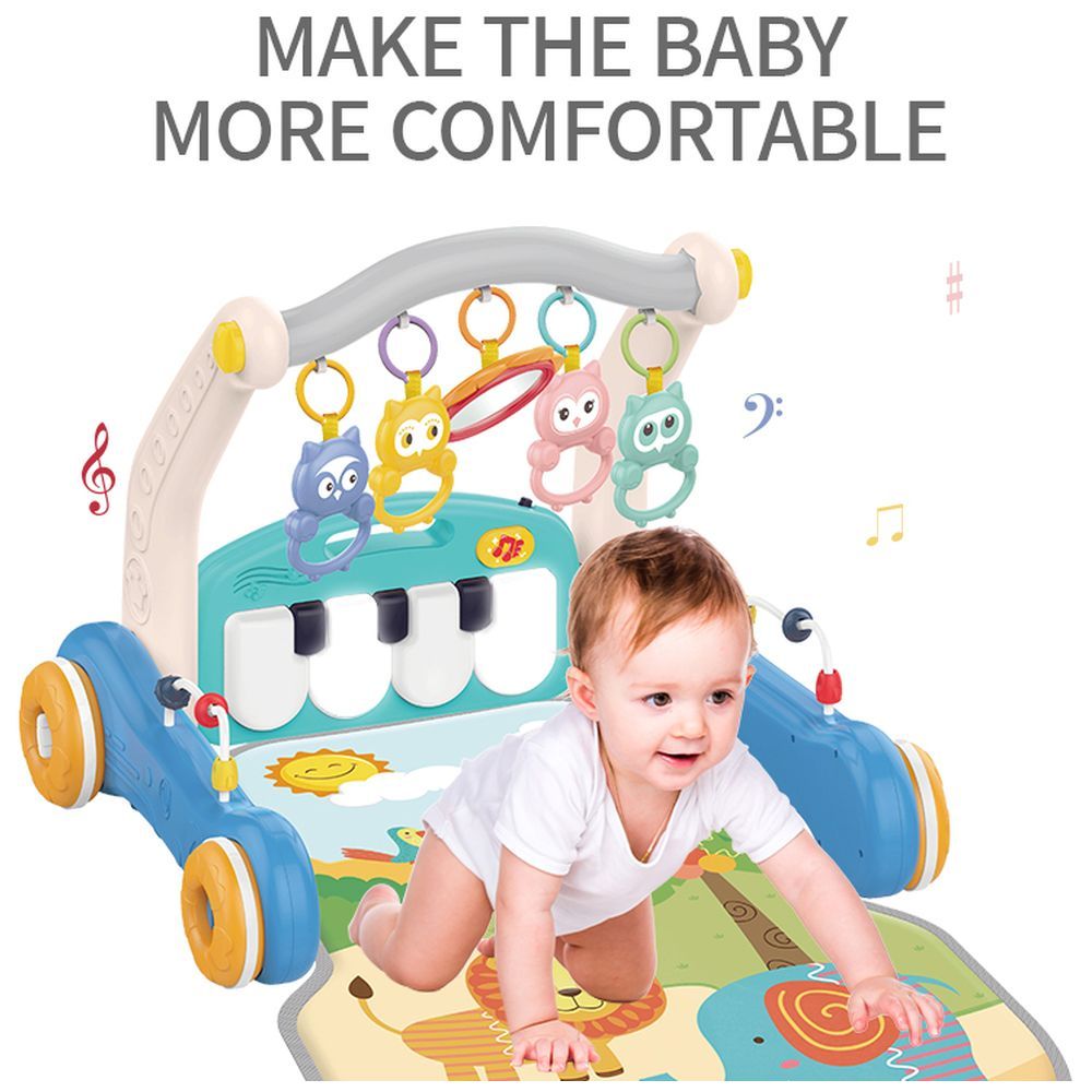 Huanger - 2-In-1 Baby Piano Playmat w/ Music & Walker