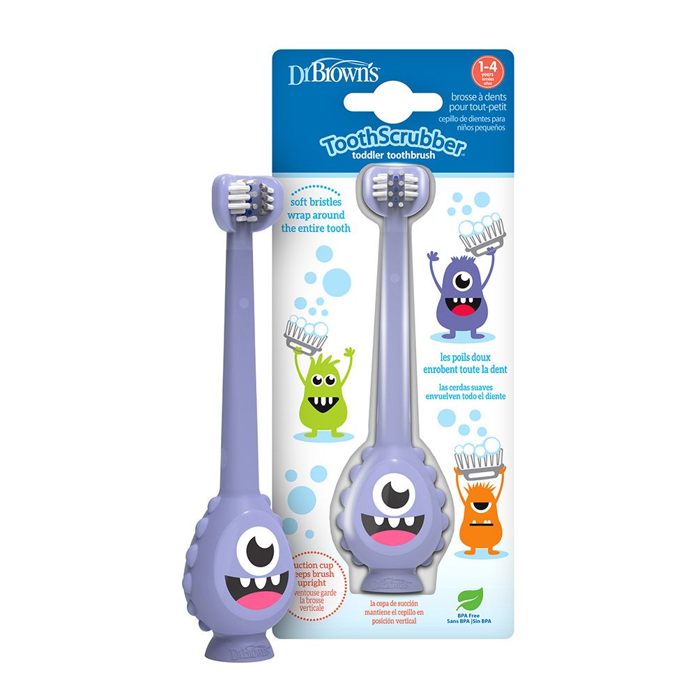 Dr. Brown's - ToothScrubber Monster Toddler Toothbrush - Purple