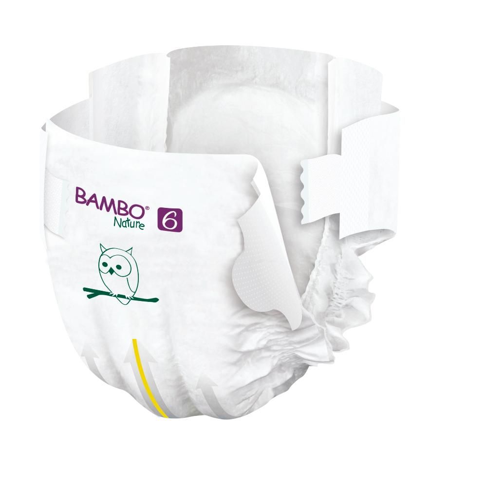 Bambo Nature - Eco-Friendly Diapers, Size 6, 16+kg 120 pcs, Tall Extra Value Pack