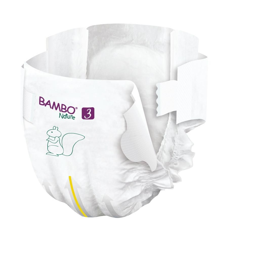 Bambo Nature - Eco-Friendly Diapers, Size 3, 4-8kg 208 pcs, Tall Mega Pack