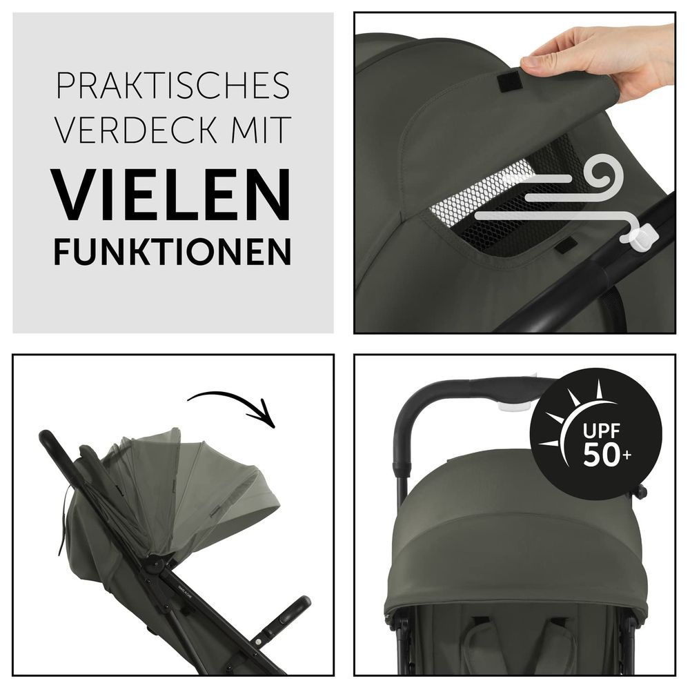 Hauck - Compact Travel N Care Foldable Buggy Stroller - Dark Olive