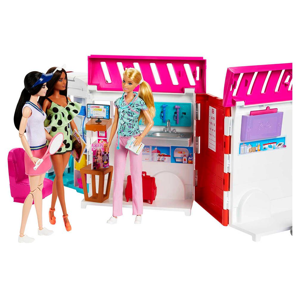 Mattel Games - Barbie Care Clinic Doll Playset - 20pcs