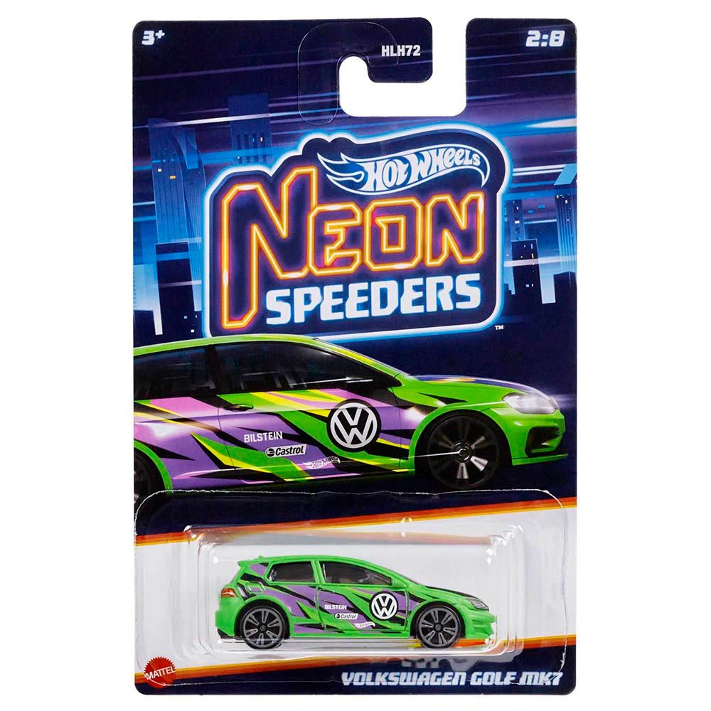 Mattel Games - Hot Wheels Themed Neon Speeders Car 1pc - Style May Vary