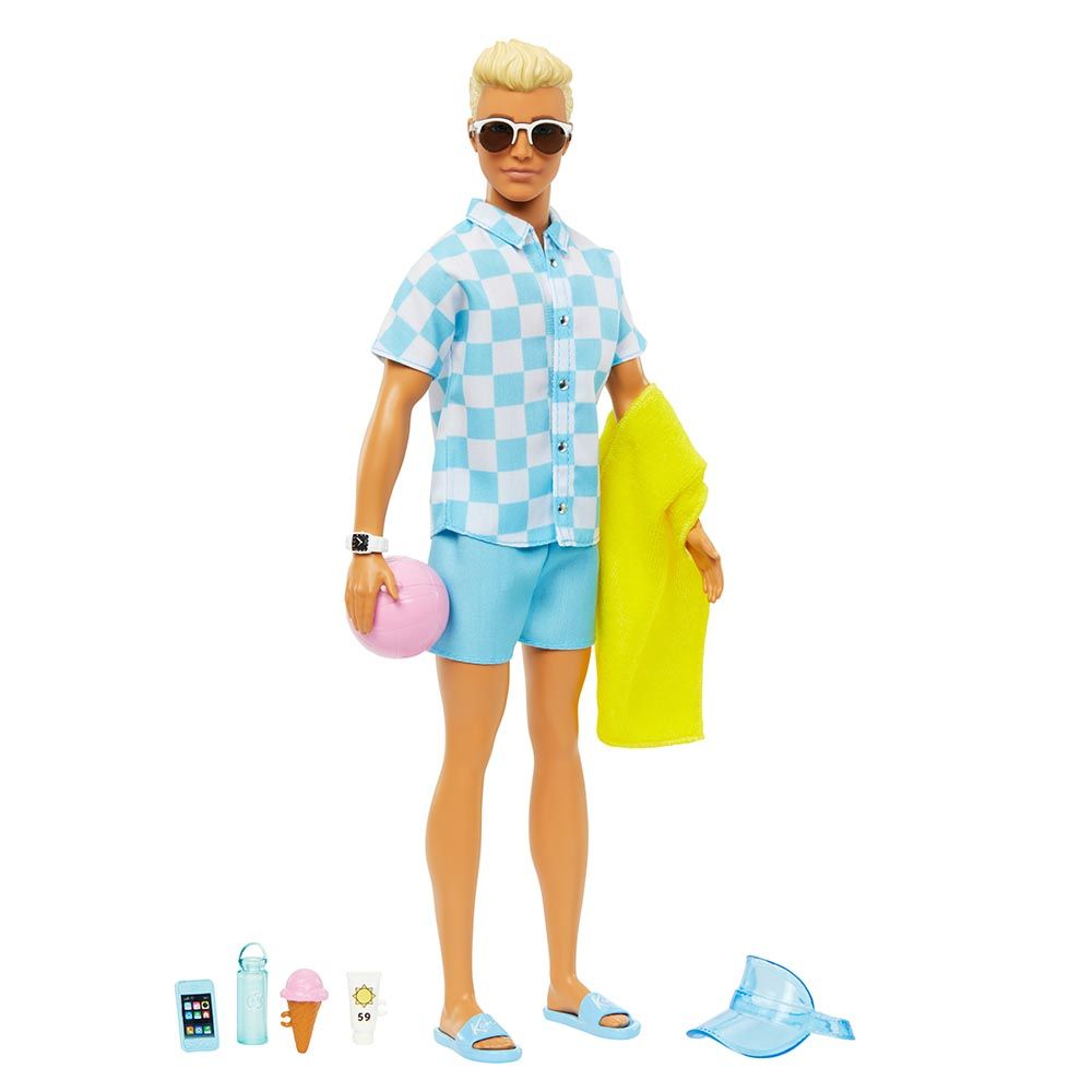 Barbie - Ken Beach Doll With Piece Count