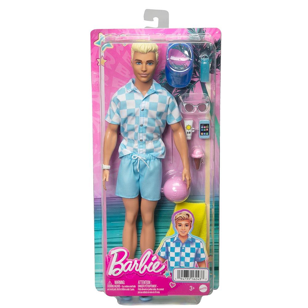 Barbie - Ken Beach Doll With Piece Count