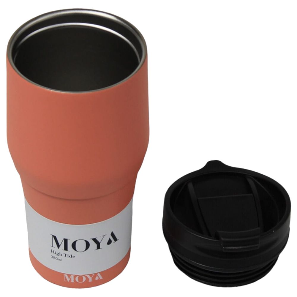 Moya - High Tide Travel Coffee Mug - 380ml - Black/Coral