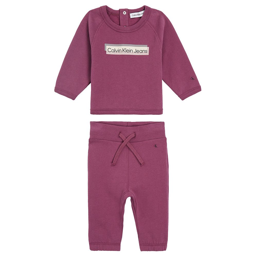 Calvin Klein - 2pc-Set - CK Logo Sweatshirt & Joggers - Amaranth