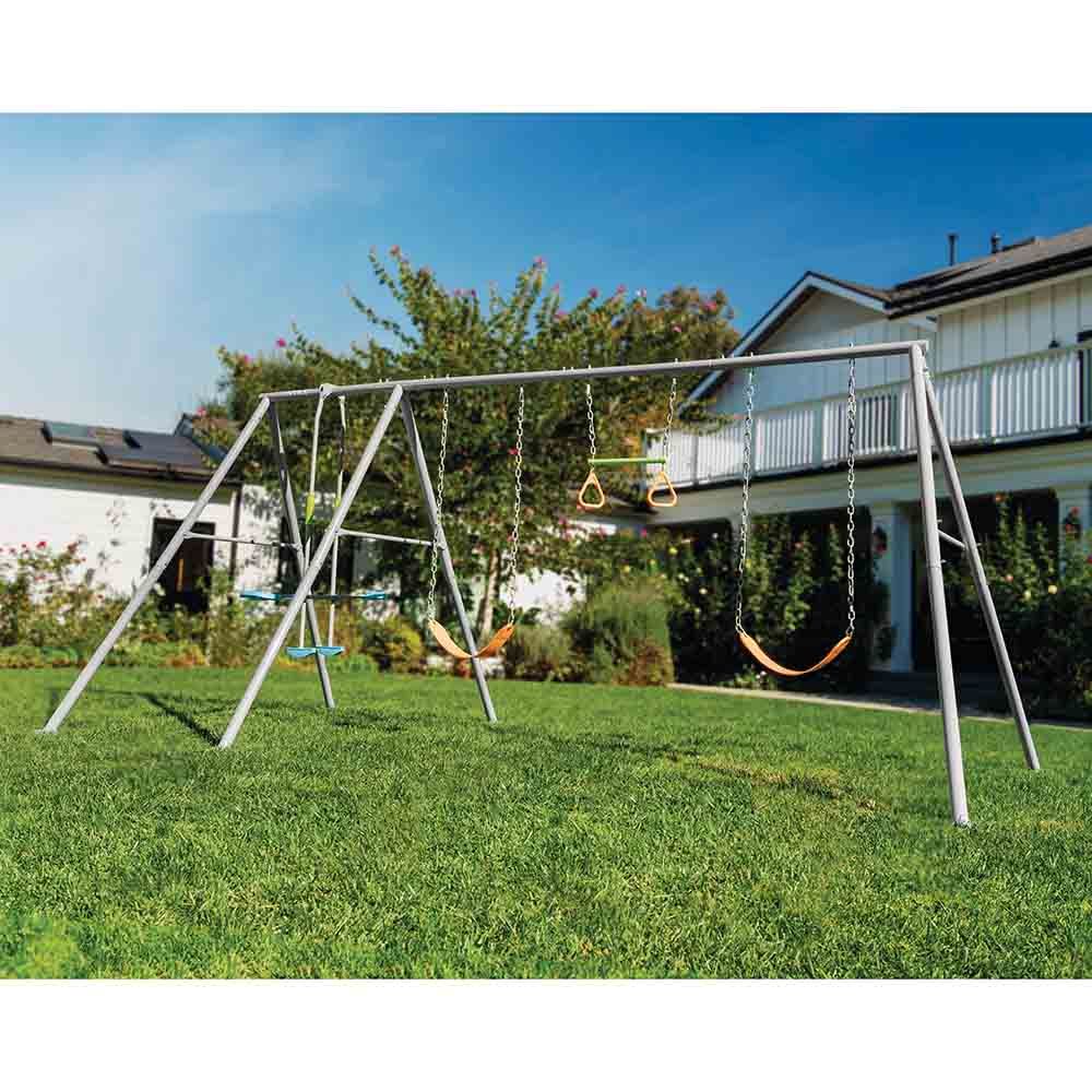 Intex - 4 Feature Swing And Glide Set With Trapeze Bar - Grey