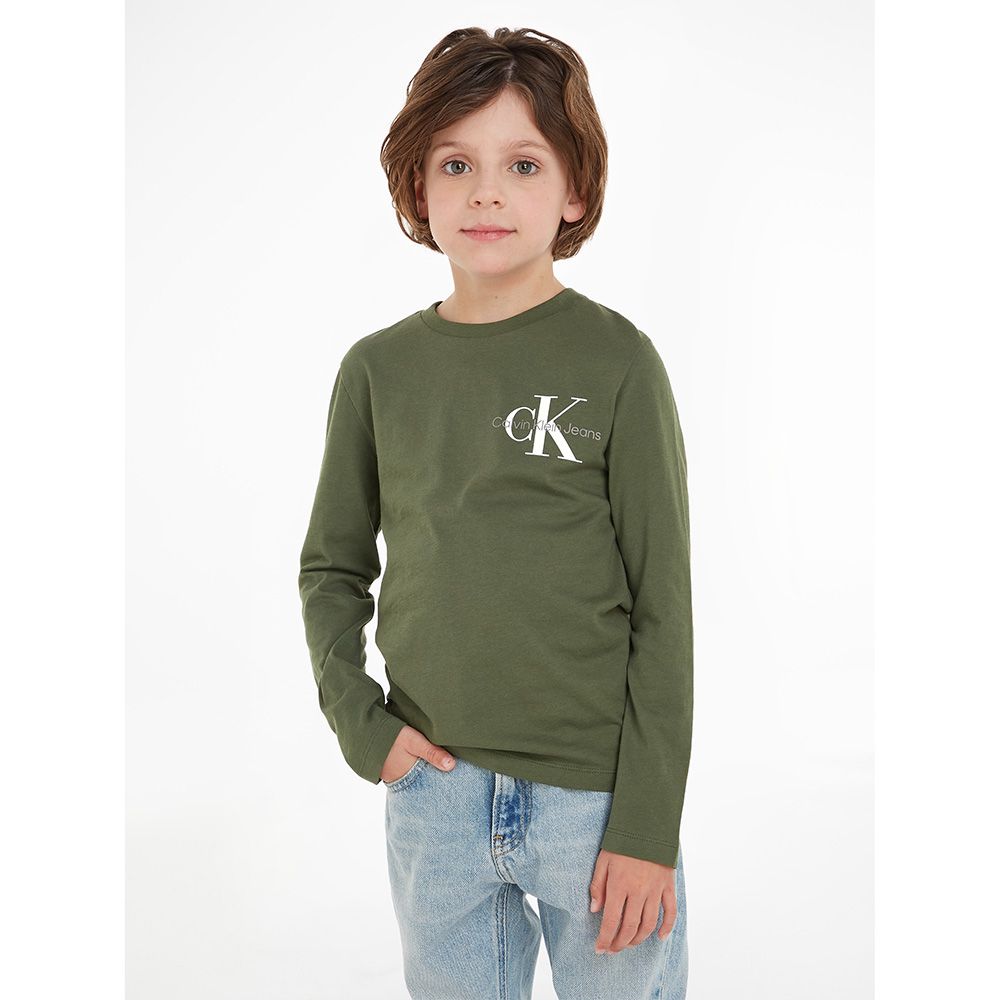 Calvin Klein - Boys Monogram Long Sleeves T-Shirt - Thyme