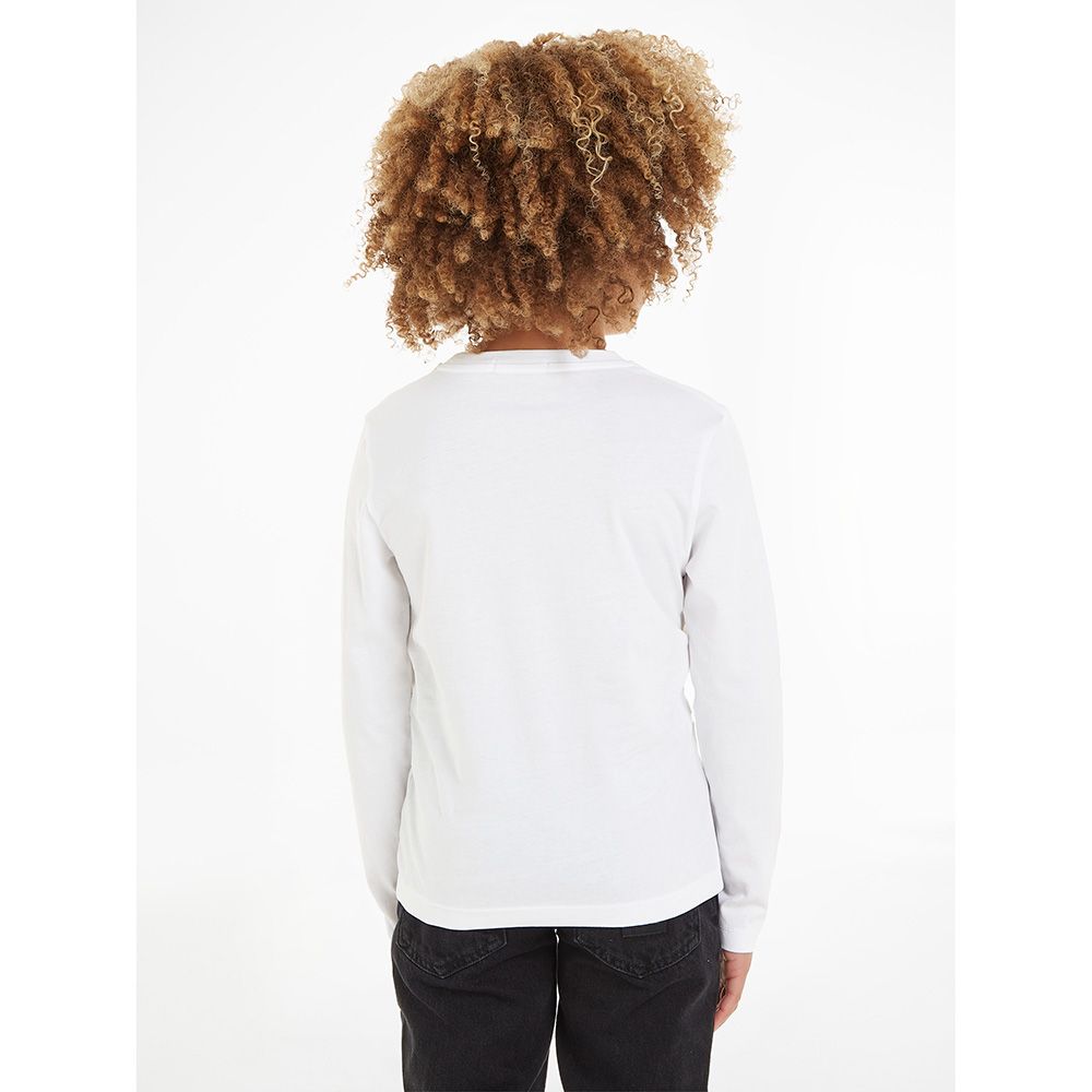 Calvin Klein - Boys Monogram Long Sleeves T-Shirt - Bright White