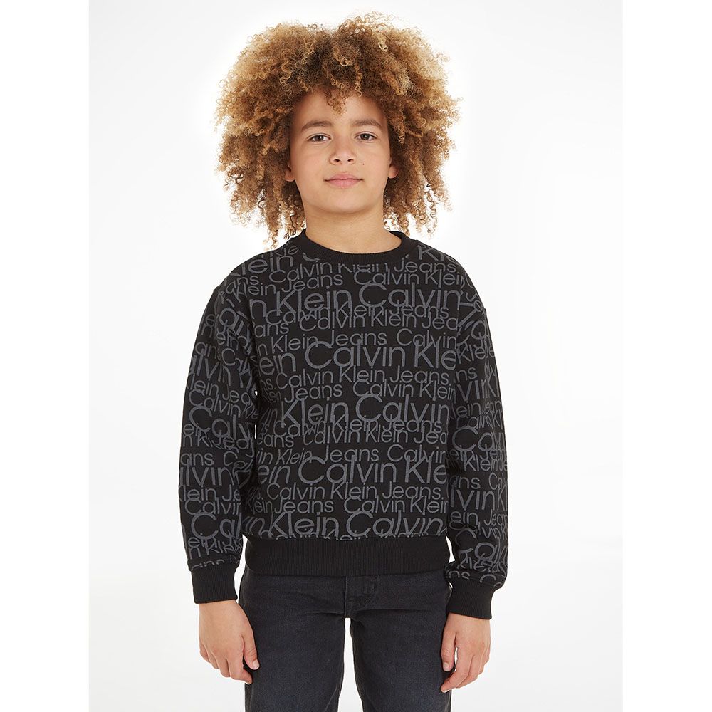 Calvin Klein - Glow In The Dark Aop Sweatshirt - Debossed Black