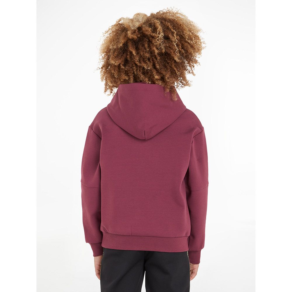 Calvin Klein - Spacer Debossed Logo Hooded Sweatshirt - Red