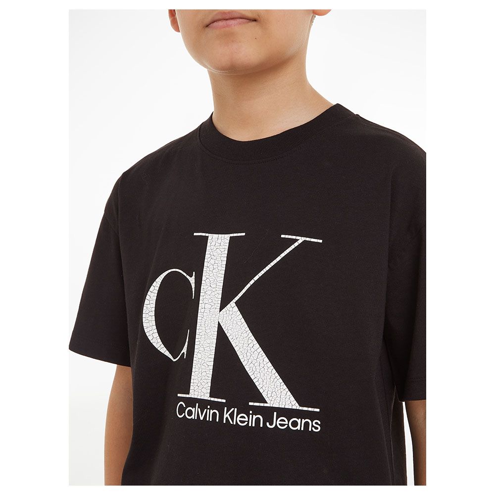 Calvin Klein - Marble Monogram Short Sleeves T-Shirt - Black