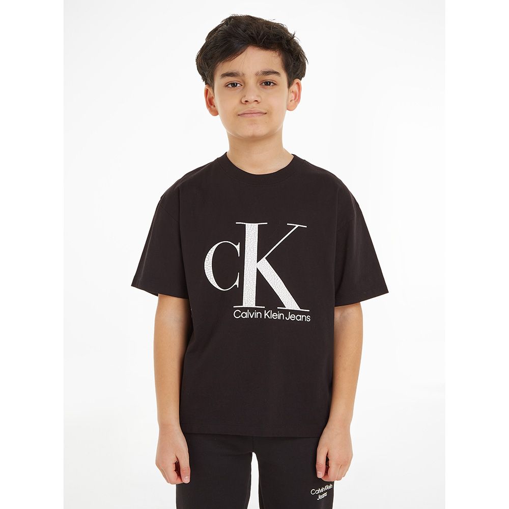 Calvin Klein - Marble Monogram Short Sleeves T-Shirt - Black