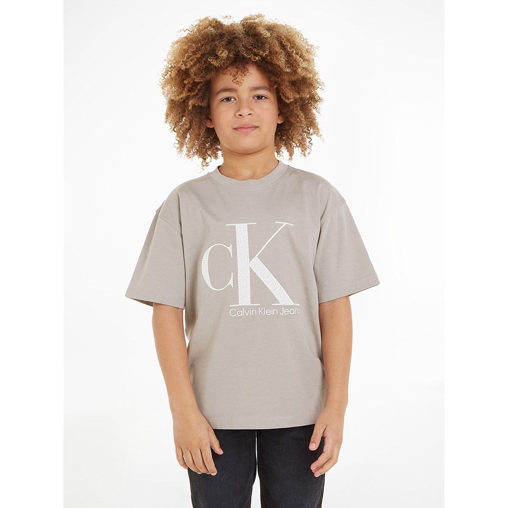 Calvin Klein - Marble Monogram Short Sleeves T-Shirt - Porpoise