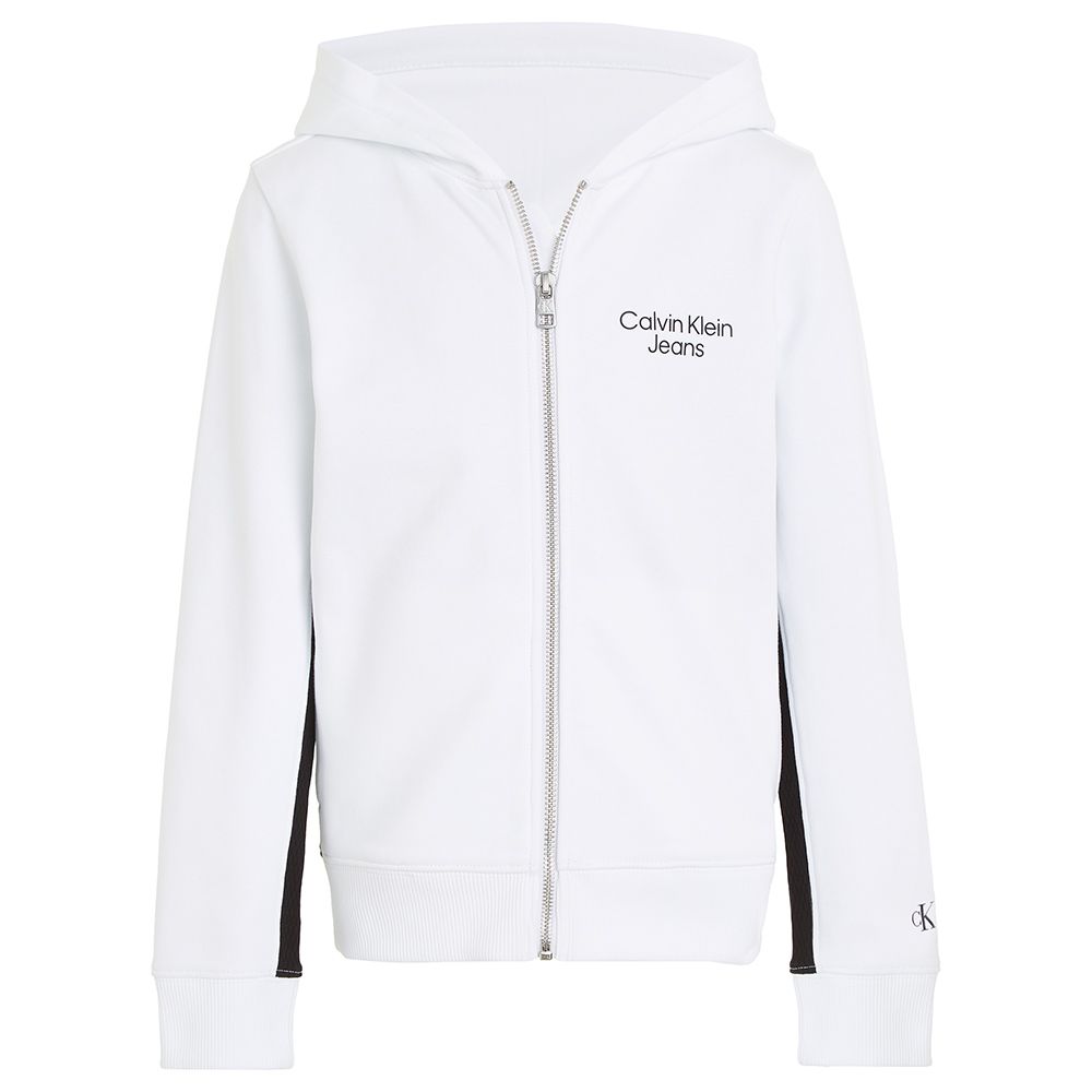 Calvin Klein - Terry Color Block Zip-Through Jacket - White