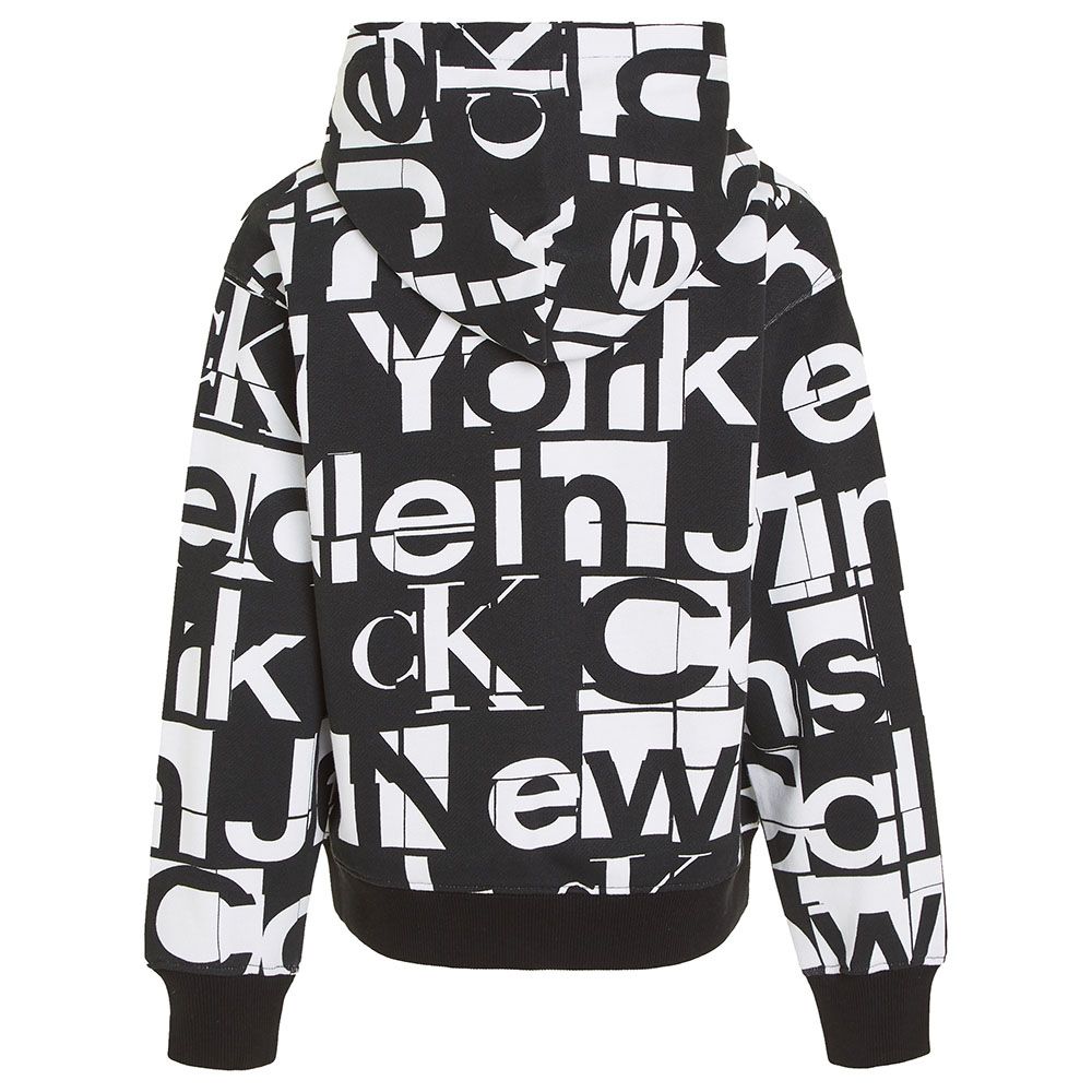 Calvin Klein - Grid All Over Print Hoodie - White/Black