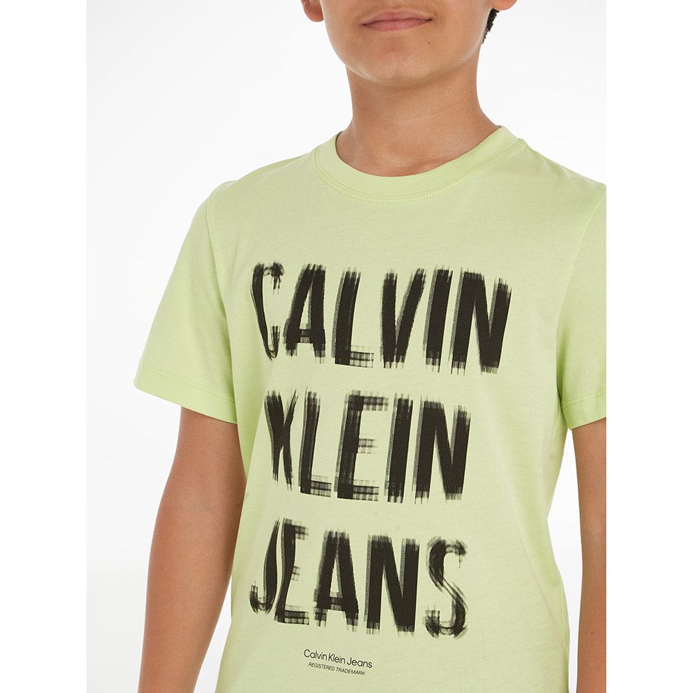 Calvin Klein - Pixel Logo Relaxed Short Sleeve T-Shirt - Green