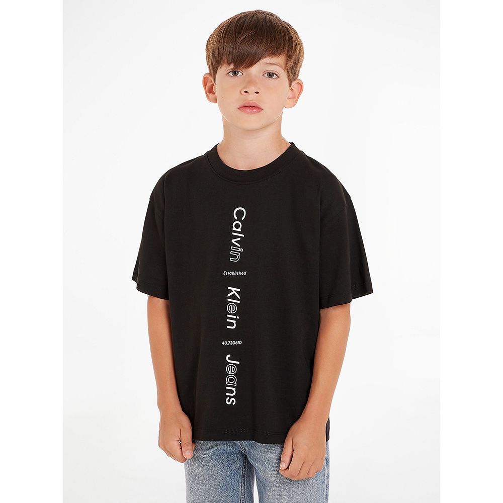 Calvin Klein - Logo Design Relaxed Shor Sleeves T-Shirt - Black