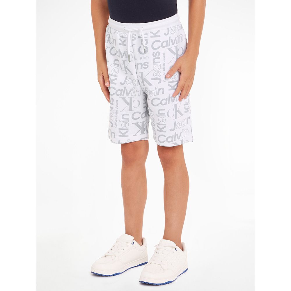 Calvin Klein - Overall Logo Relaxed Shorts - White