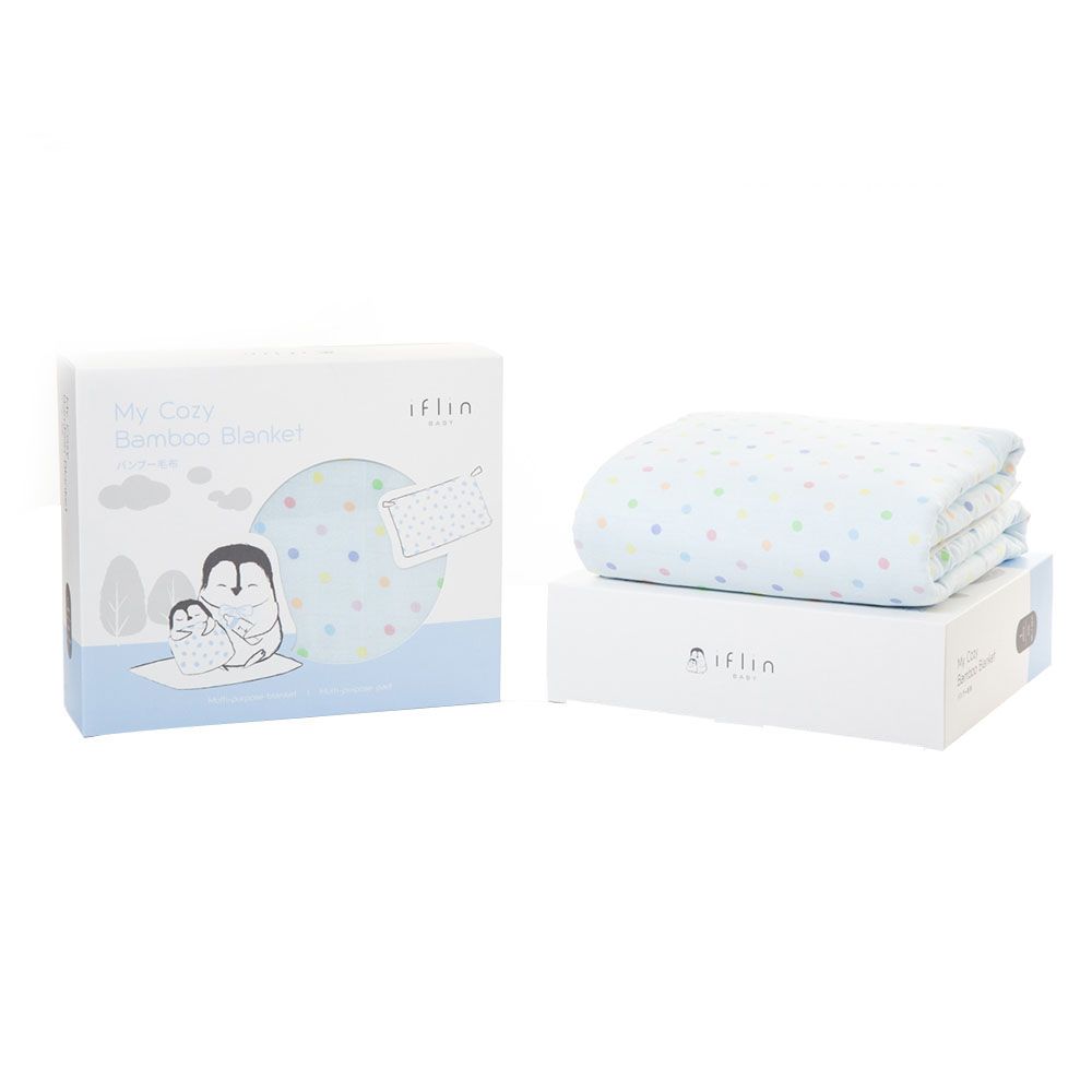 Iflin Baby - My Cozy Bamboo Blanket - Playful Blue