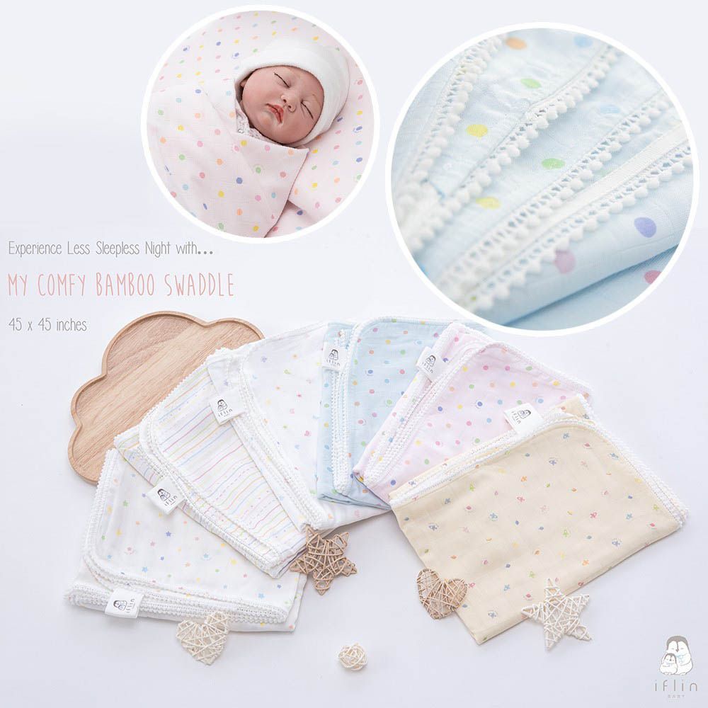 Iflin Baby - My Comfy Bamboo Swaddle - Playful Sky