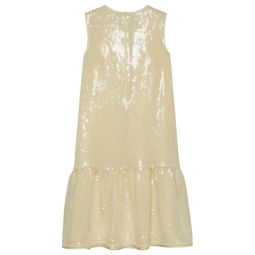 Calvin Klein - Cap Clear Sequin Sleeveless Dress - Vanilla