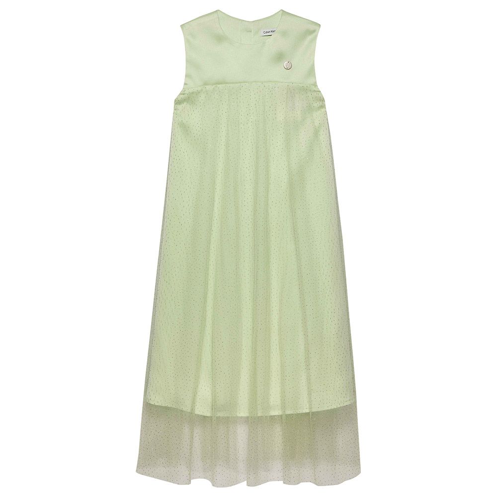 Calvin Klein - Cap Shimmer Layered Dress - Green