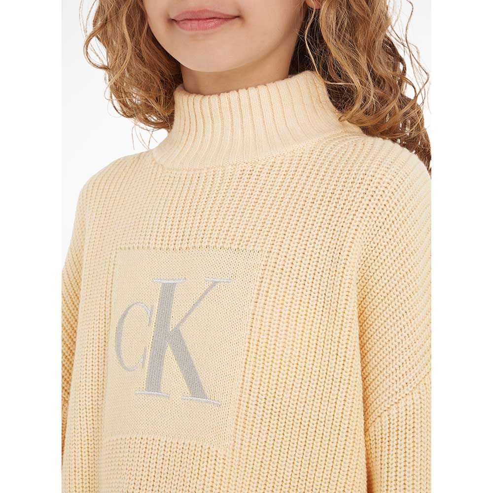 Calvin Klein - Metallic Mono Rollneck Sweater - Vanilla