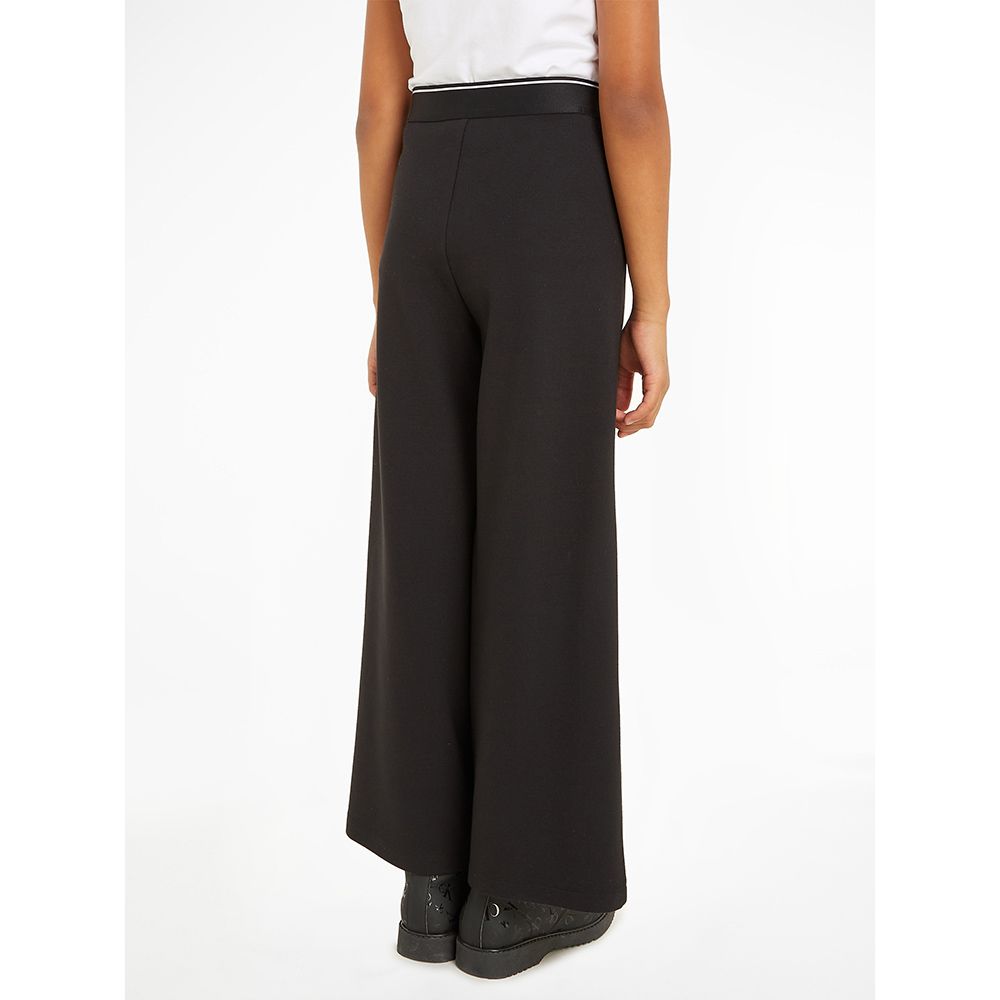 Calvin Klein - Logo Tape Wide Leg Punto Pants - Black