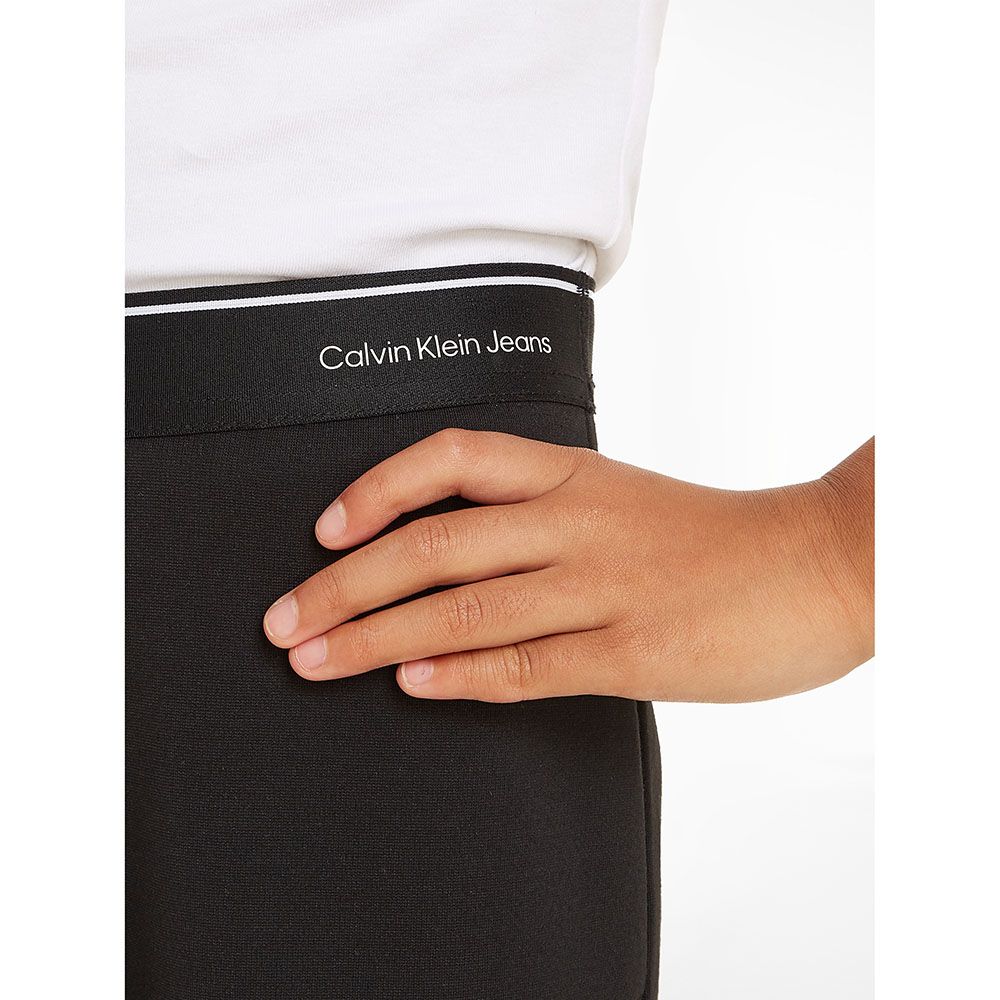 Calvin Klein - Logo Tape Wide Leg Punto Pants - Black