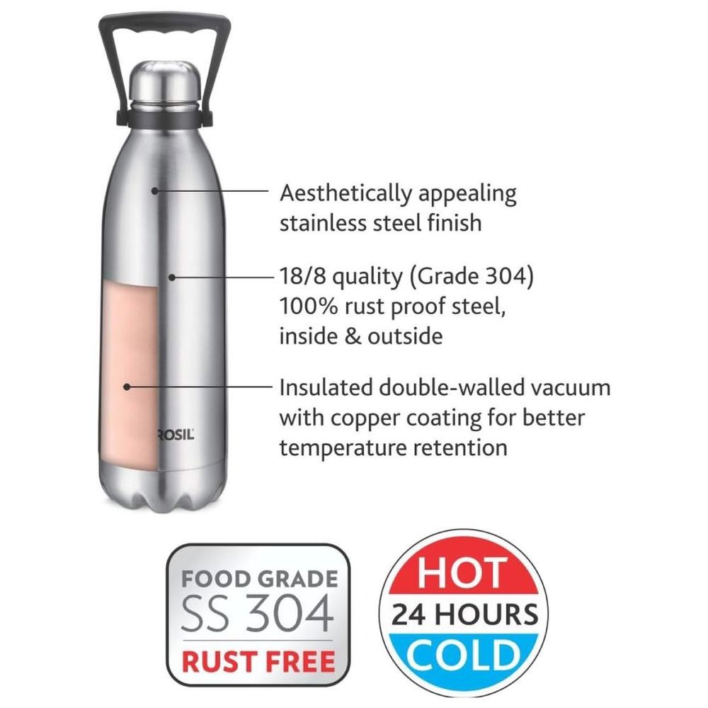 Borosil - Vacuum Insulated Copper Coated Water Bottle - 1.5 L